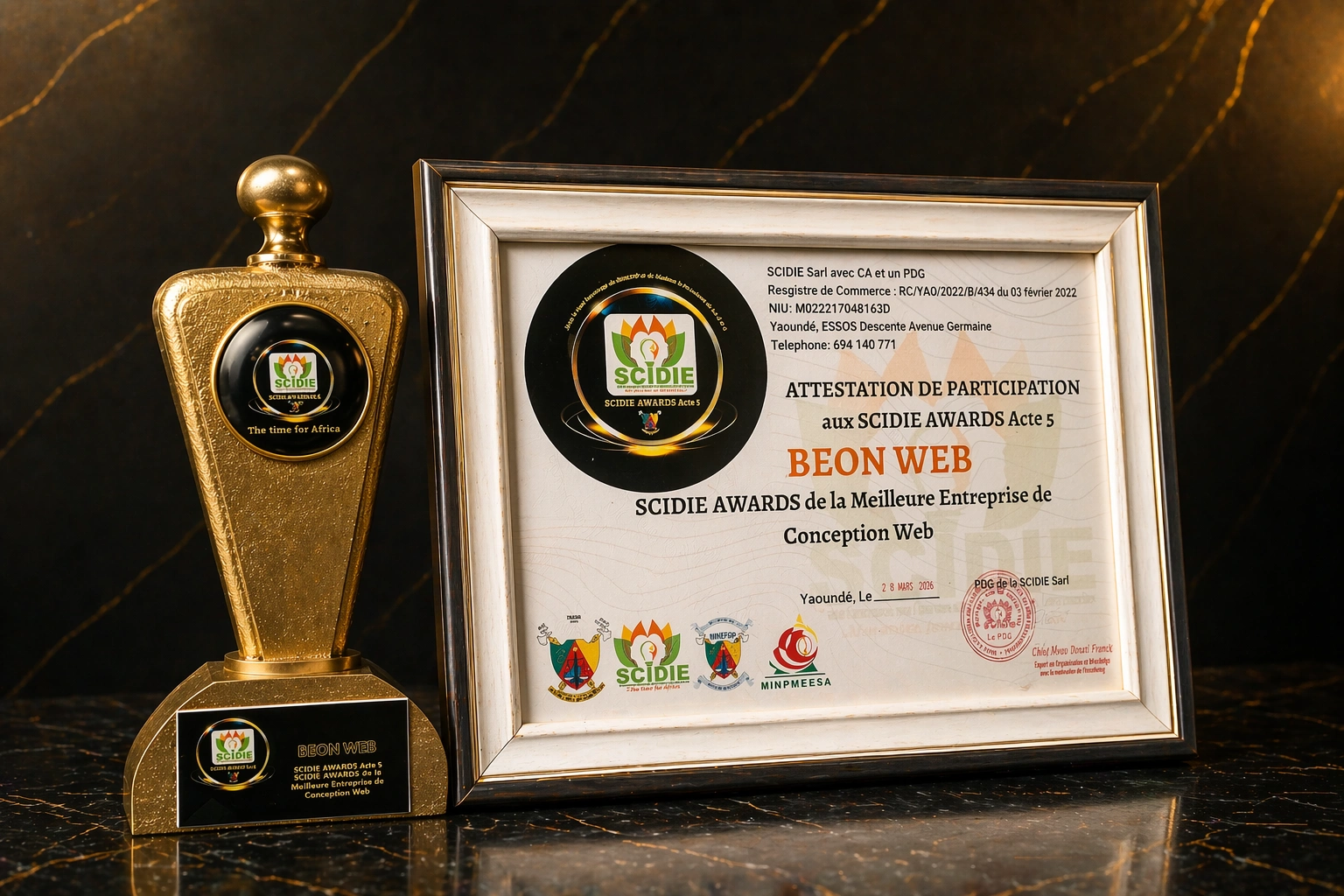 Trophée SCIDIE Award 2026 décerné à BEONWEB