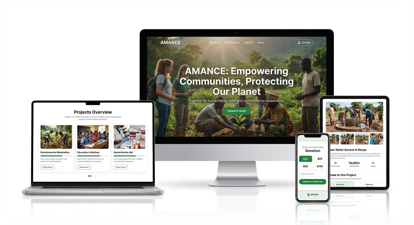 AMANCE — Humanitaire multilingue — React/Vite, 3 langues